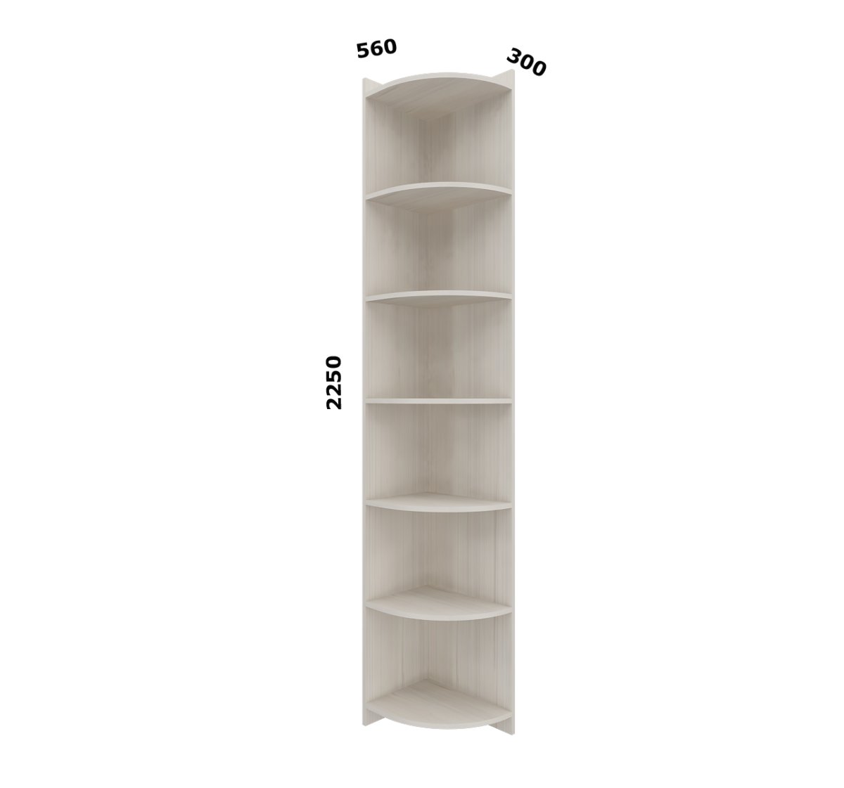 58-58-190 Стеллаж угловой Соната Junior дуб Шамони светлый (124)