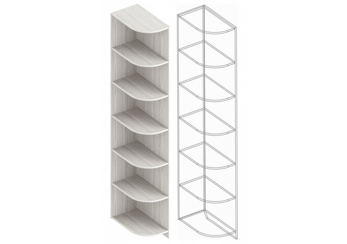 Стеллаж угловой пирамида а-34