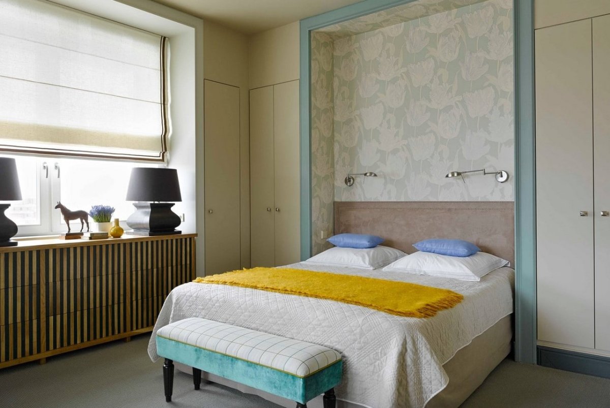 Акцентная стена в интерьере спальни