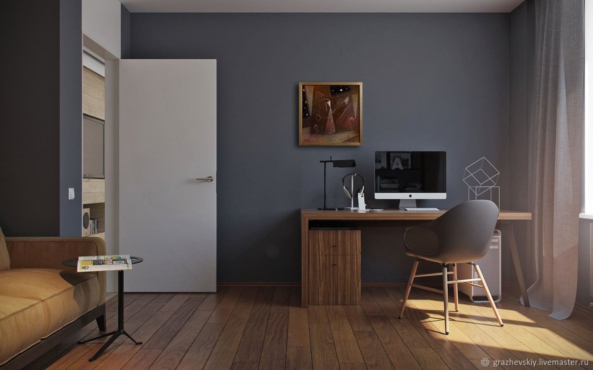 Темно серый интерьер