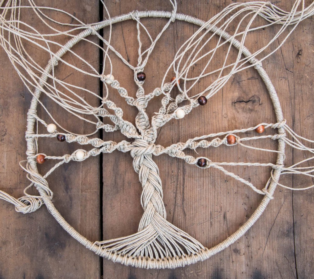 Панно из джутового каната в морском стиле