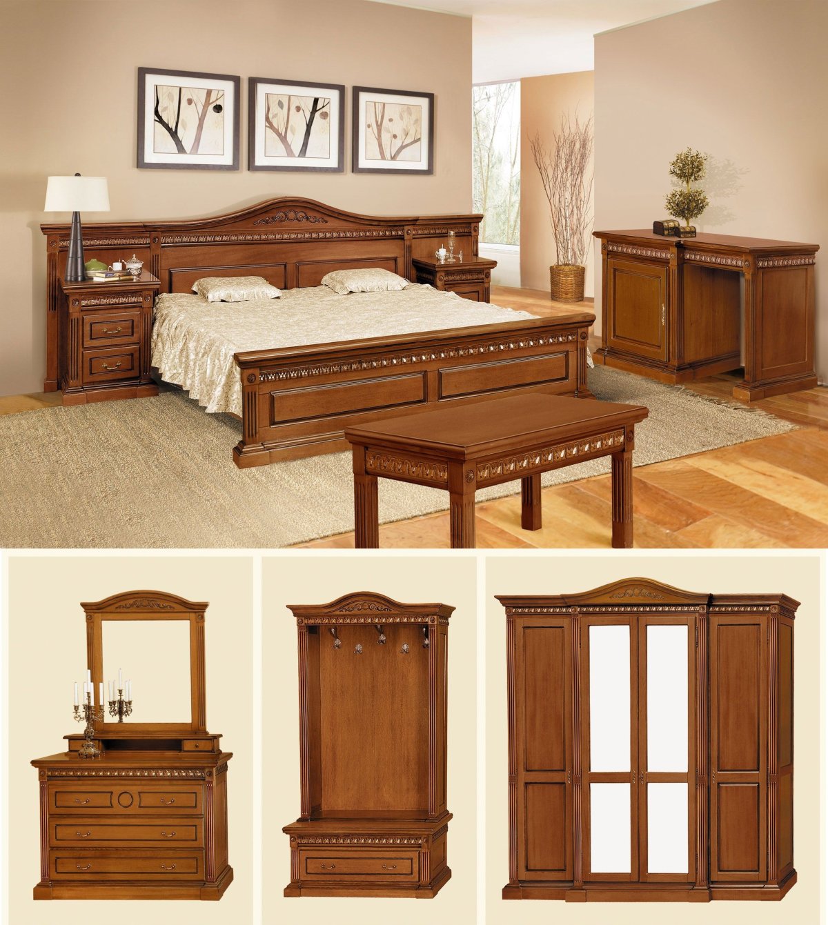 Мебель белая в деревенском стиле из массива