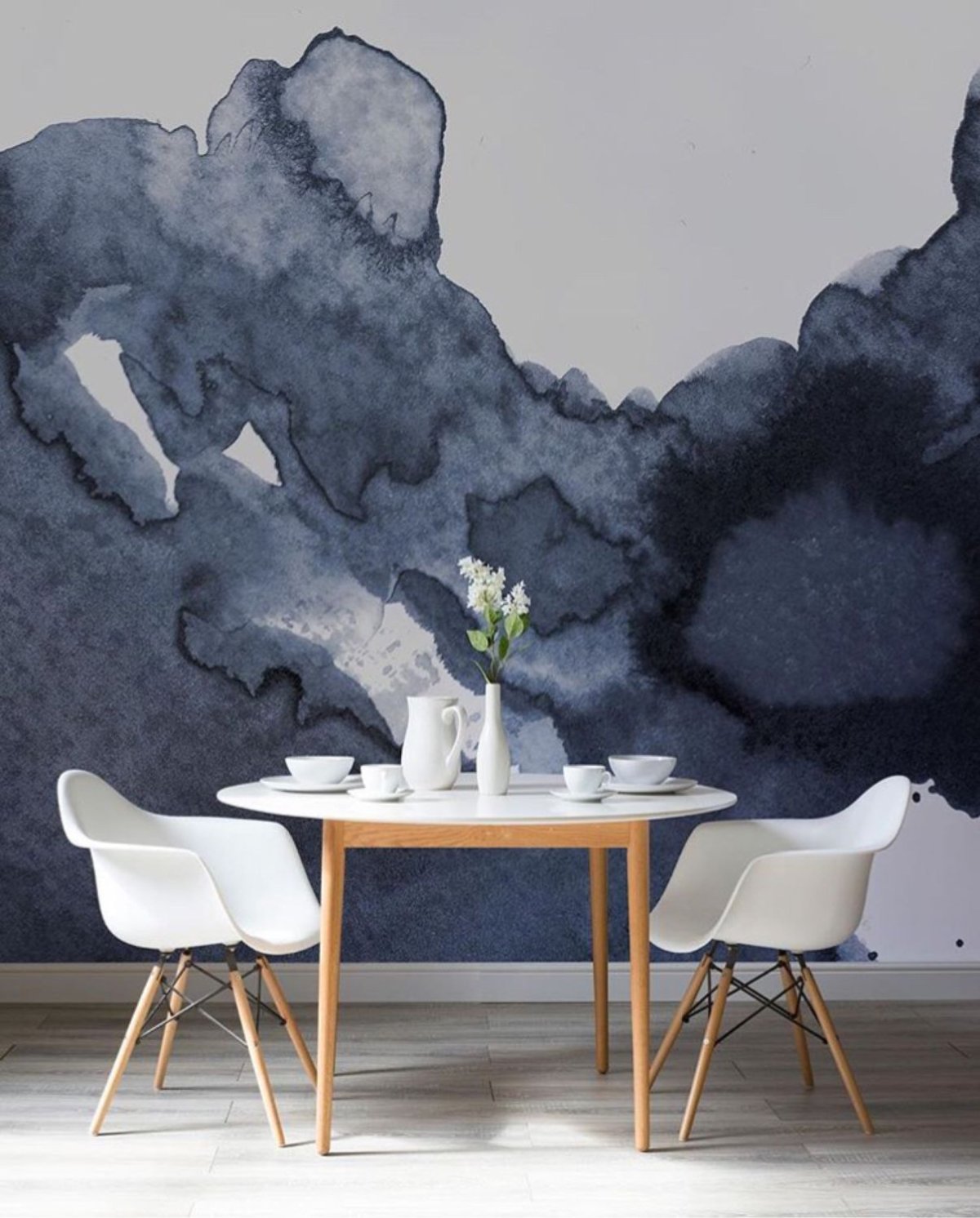 Акварельные стены в интерьере