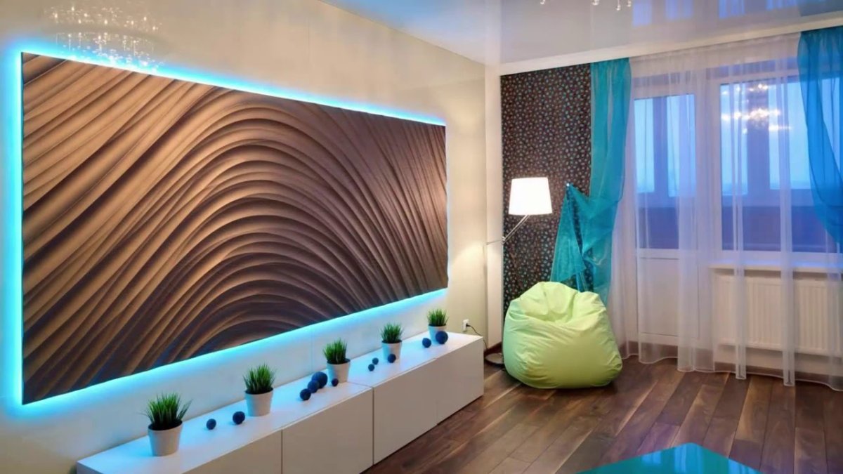 Разрисованная стена в гостиной