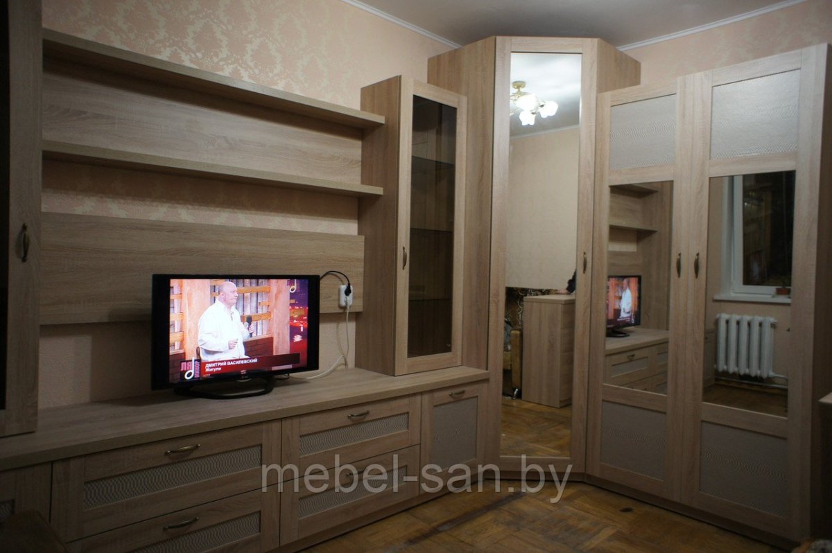 Стенка для гостиной угловая без зоны ТВ