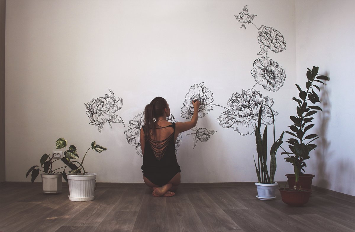 Роспись стен дым