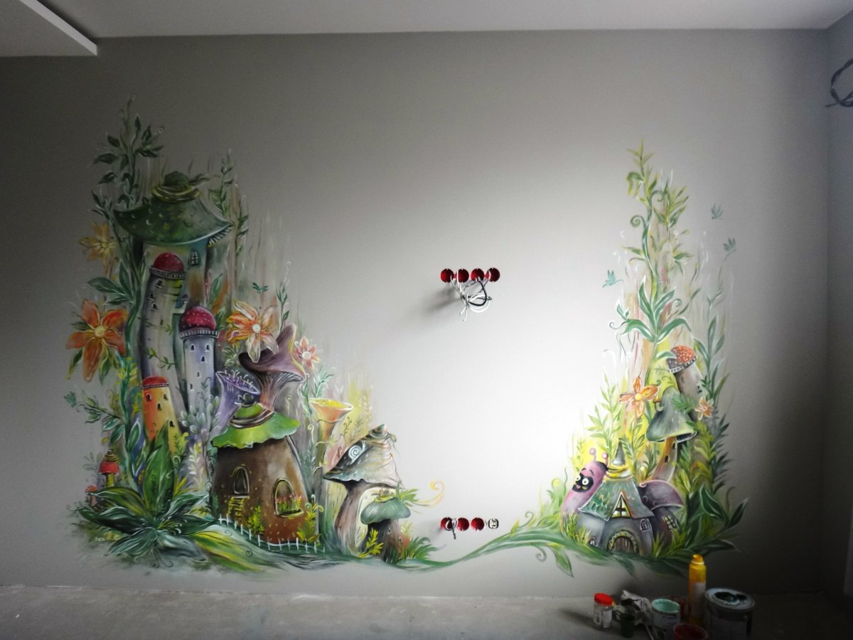 Роспись стен акрилом в детской