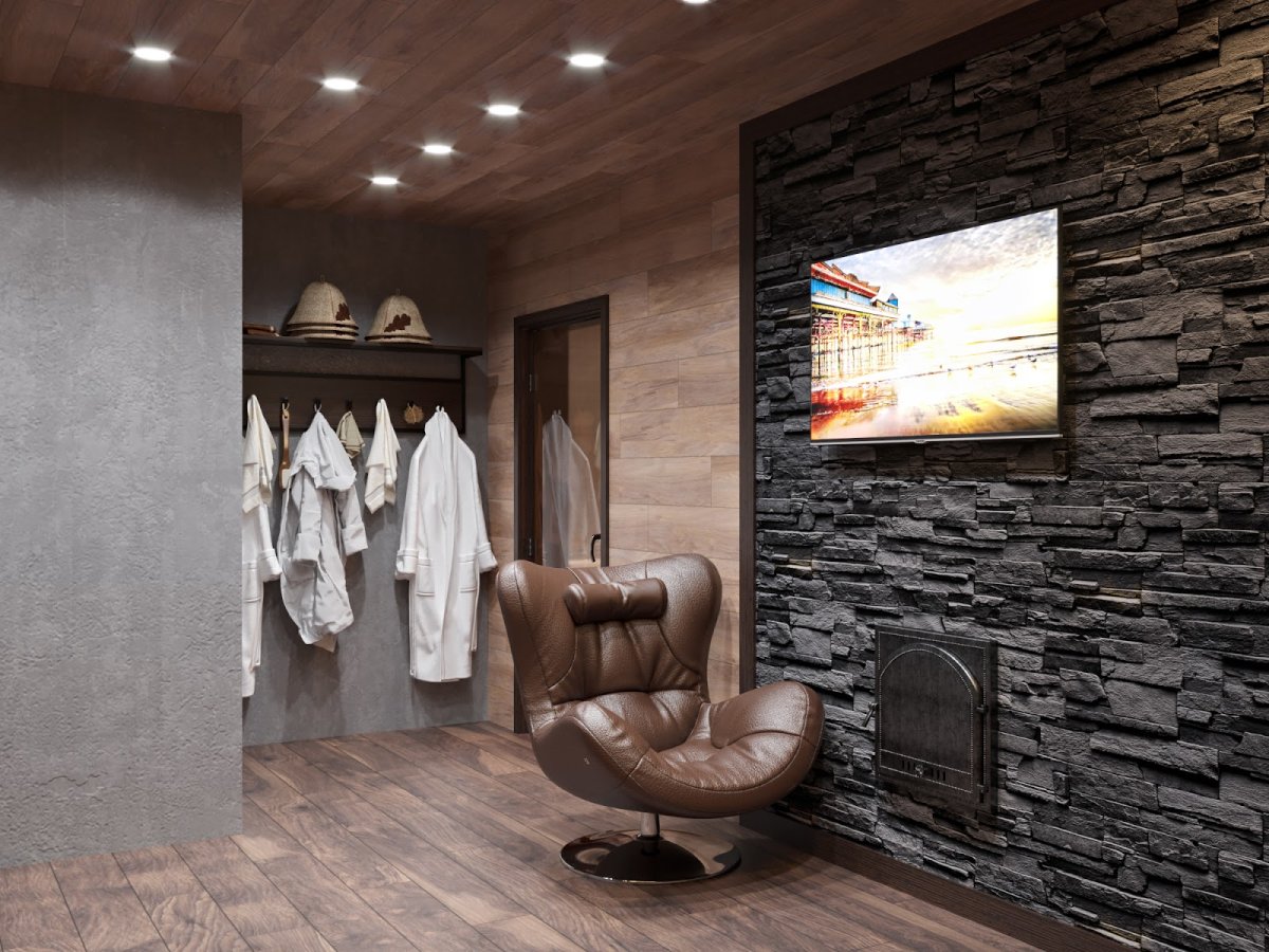 Отделка прихожей бани