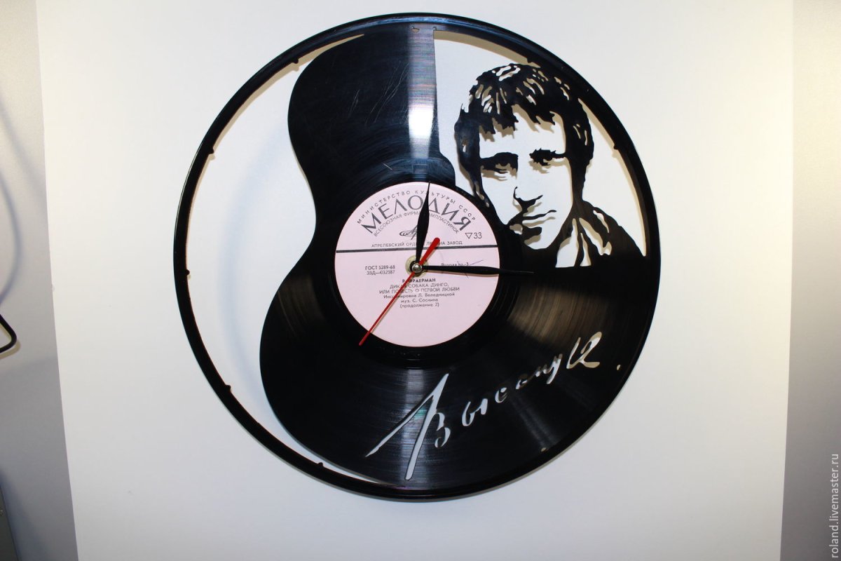 Часы из виниловых пластинок Высоцкий