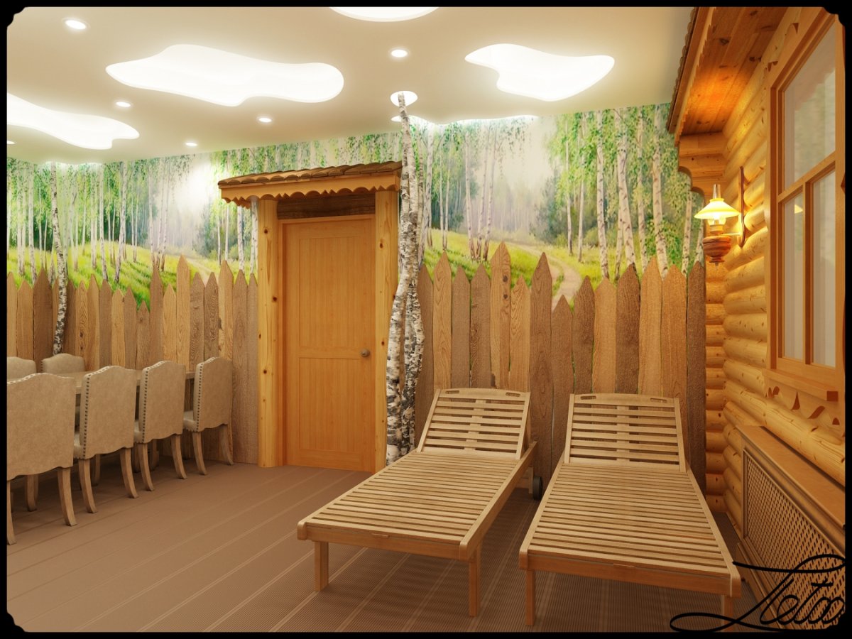 Сауна зона отдыха