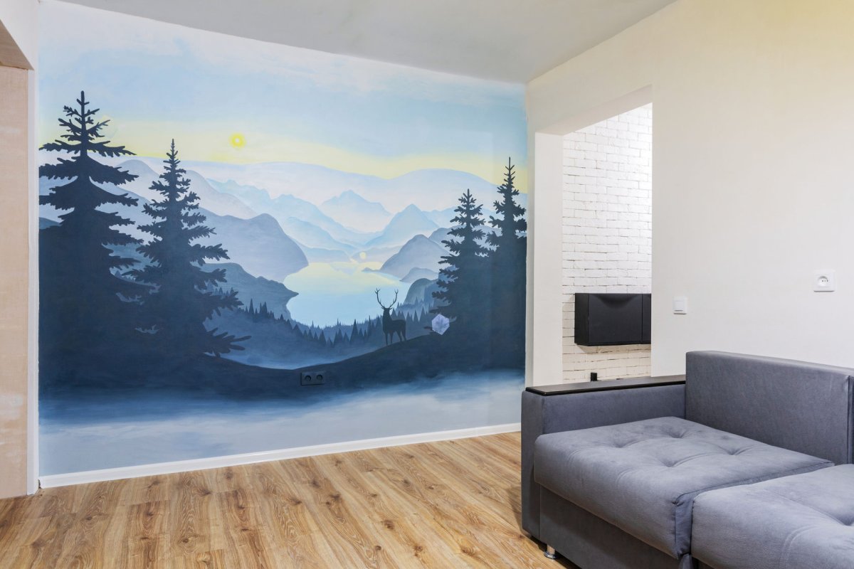 Рисуем горы на стене