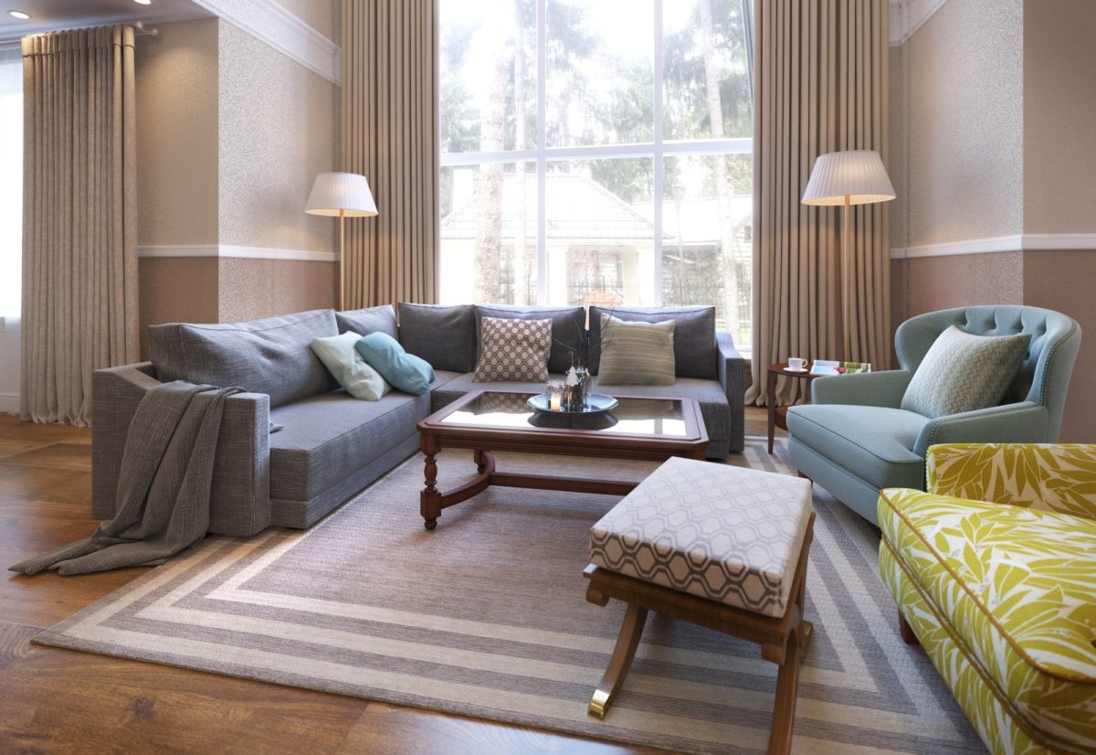 Разные диваны в гостиной