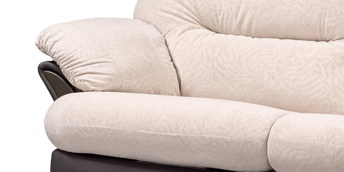 Бежевый диван из флока