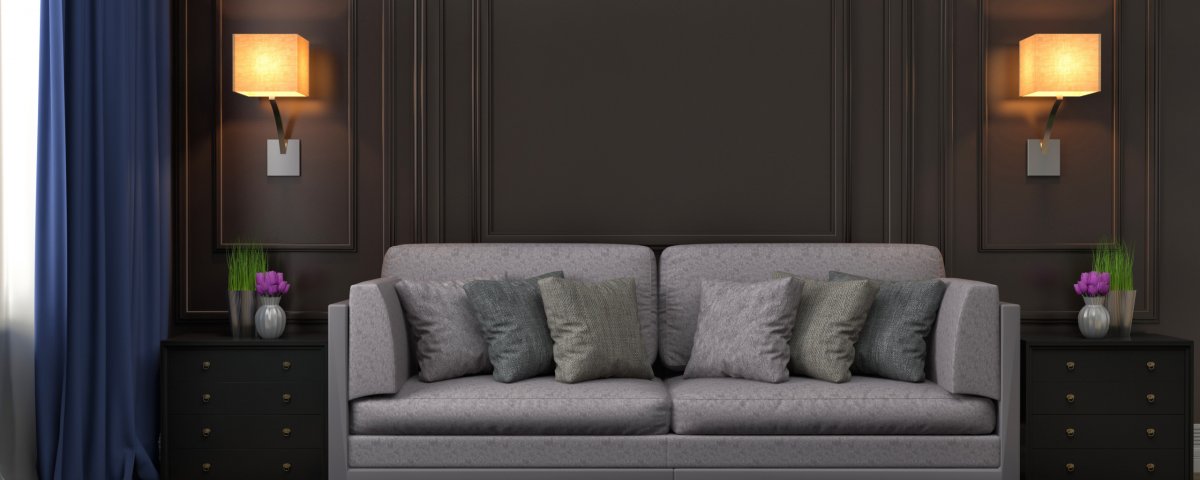 Выключатель для бра возле дивана