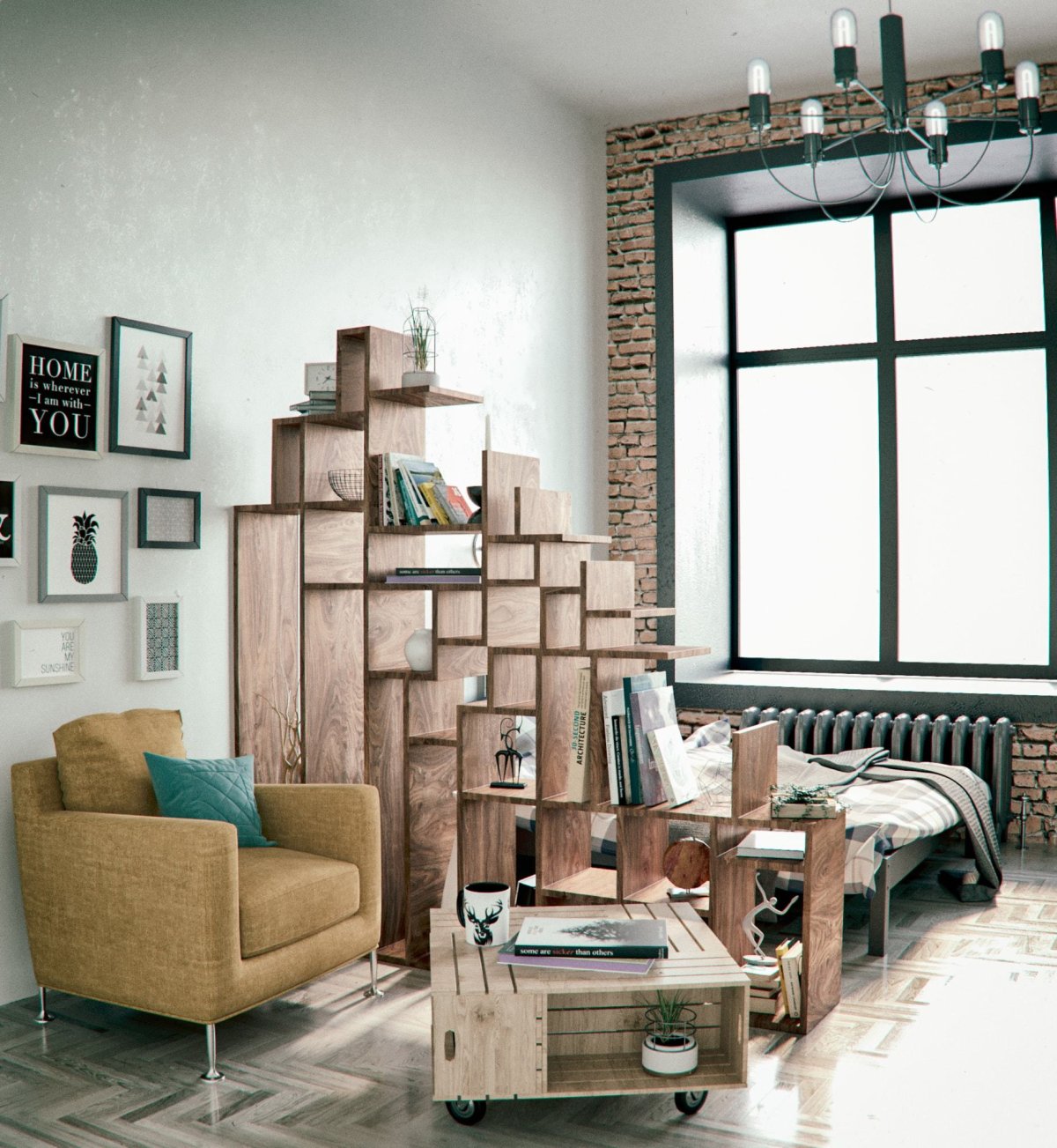 Зонирование стеллажами икеа