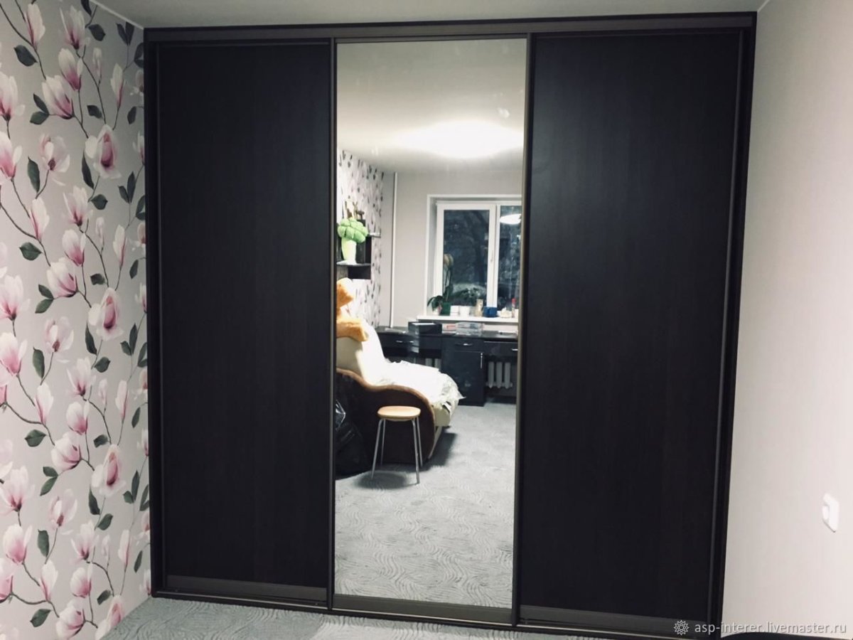 Шкафы встроенные с полками сбоку