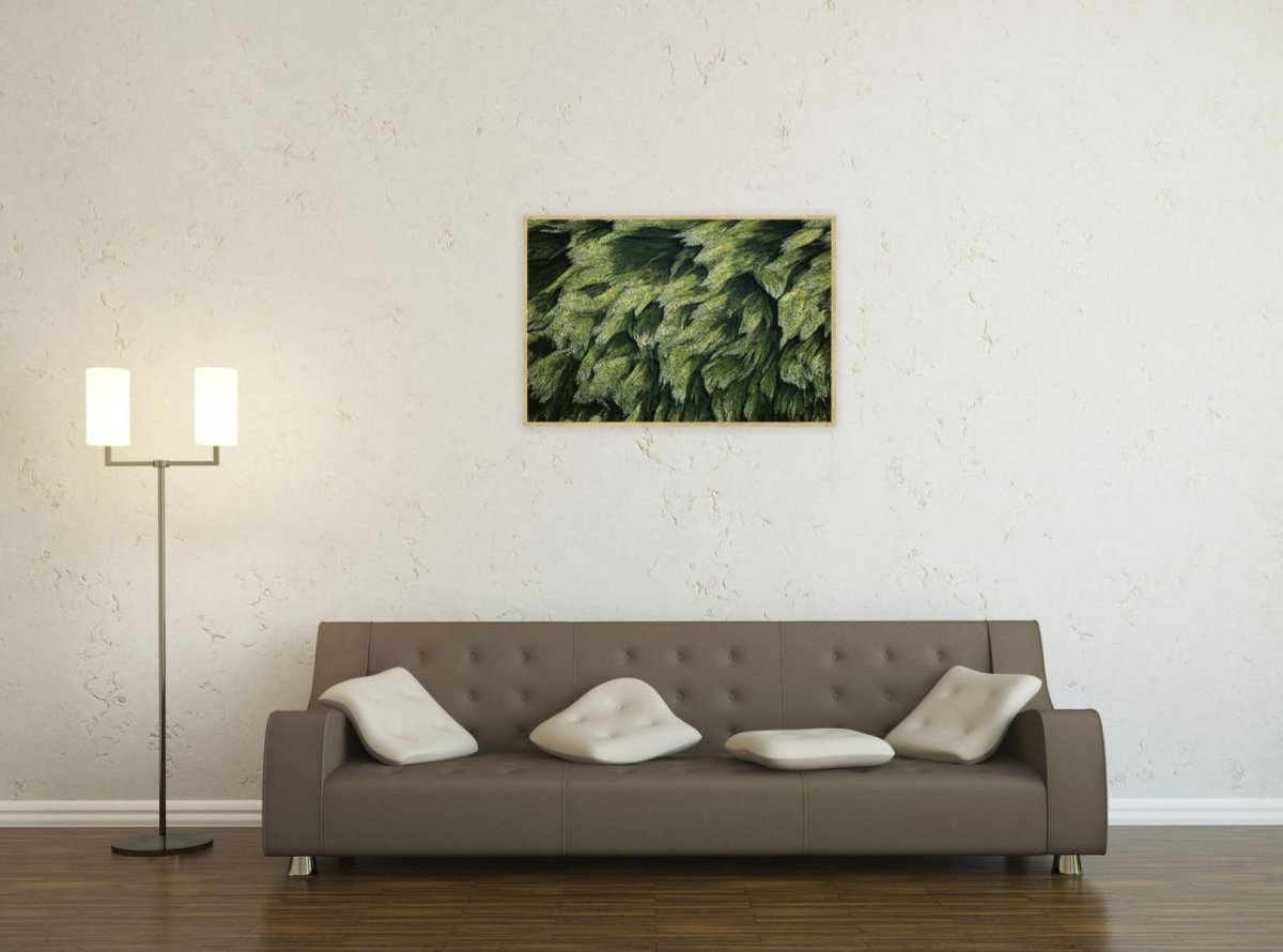 Диван на фоне стены