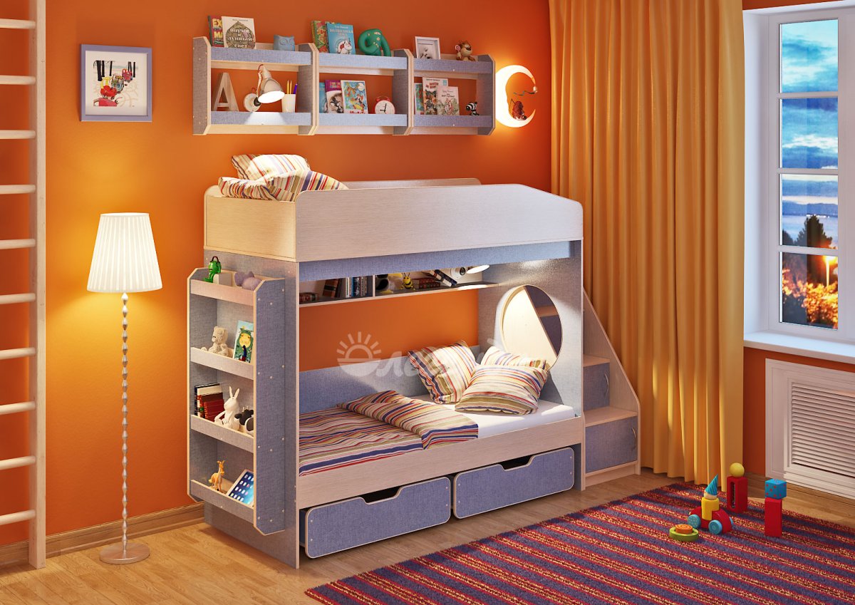 Подвесные двухэтажные кровати