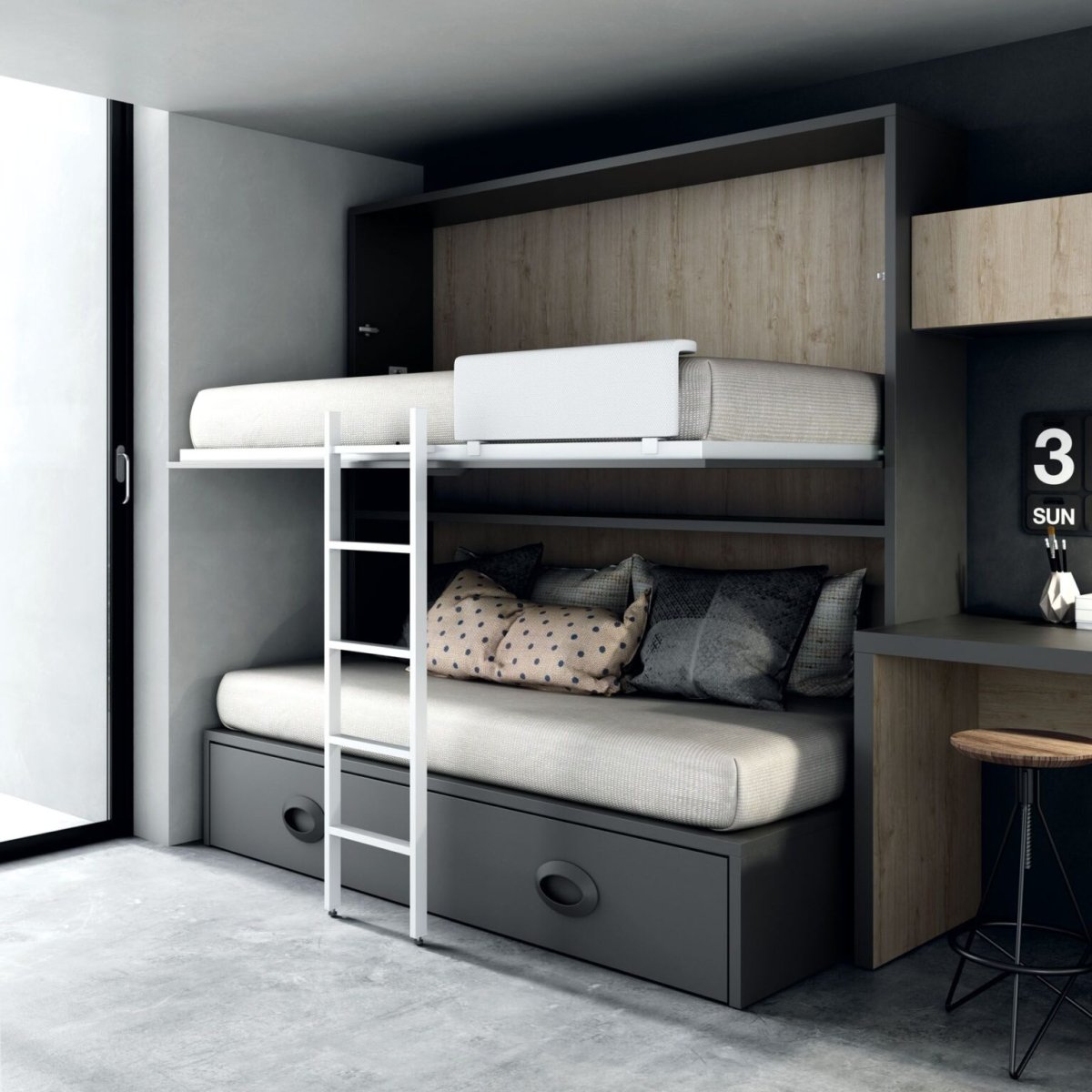 Спальня с двухъярусной кроватью