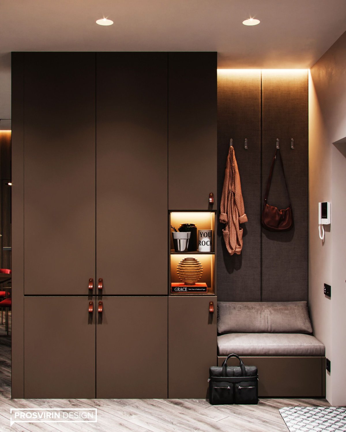 Синий шкаф в прихожей