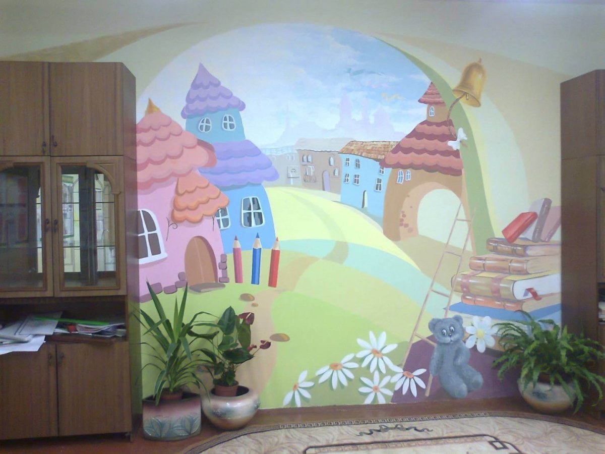 Роспись стен в детском саду