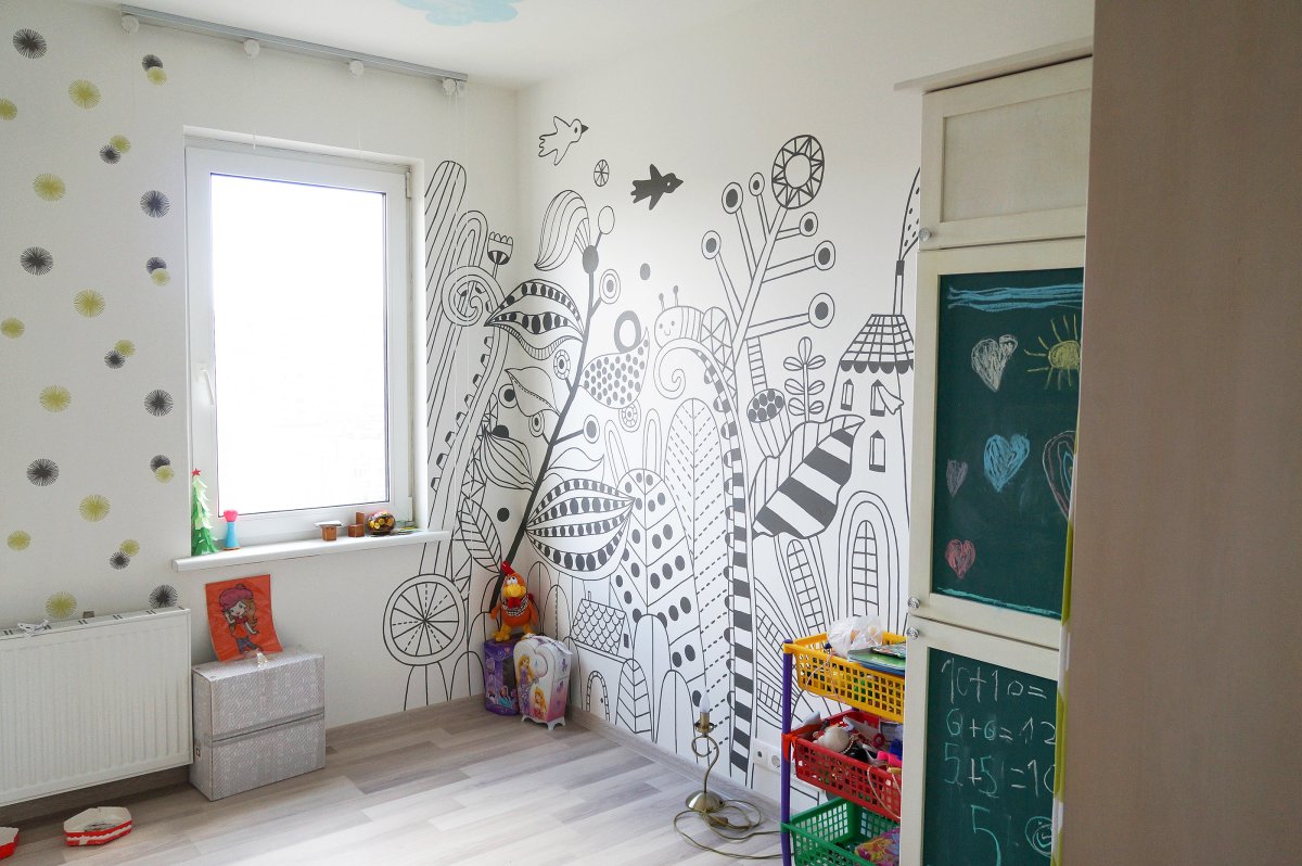 Оформление стен в детском саду