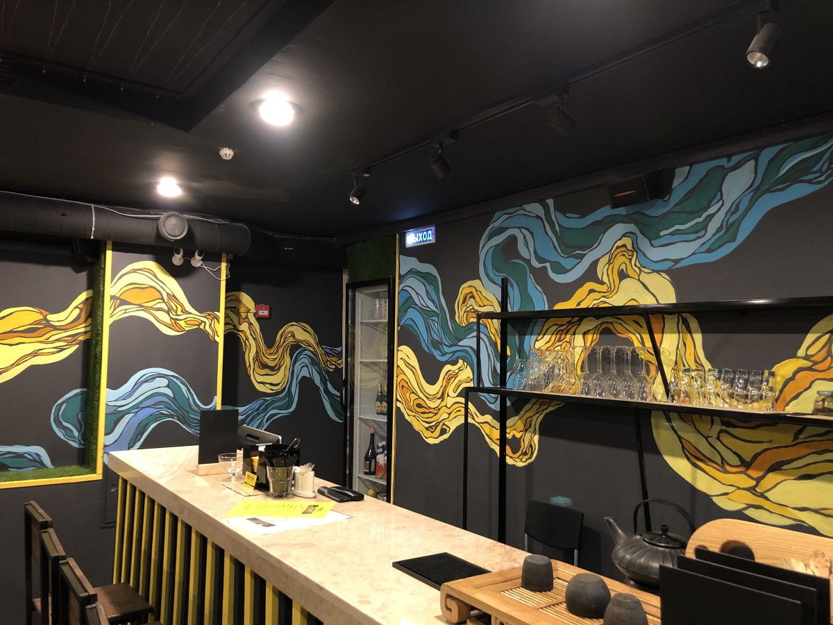 Роспись стен в кальянной