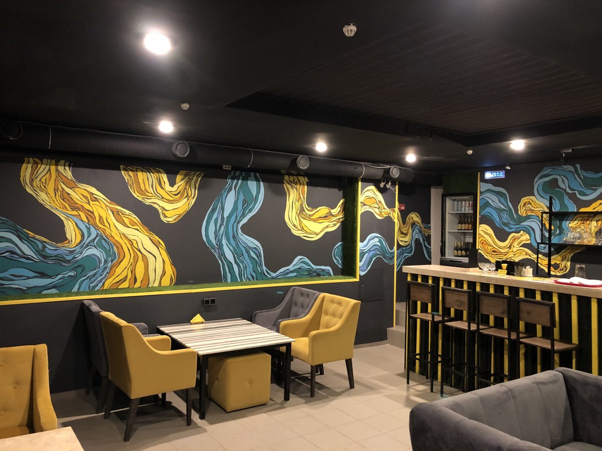 Роспись стен в кальянной