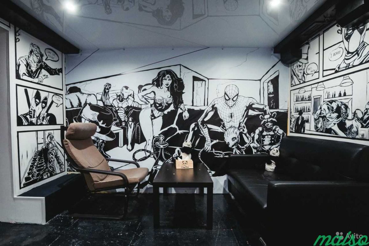 Разрисовка стен в кальянной