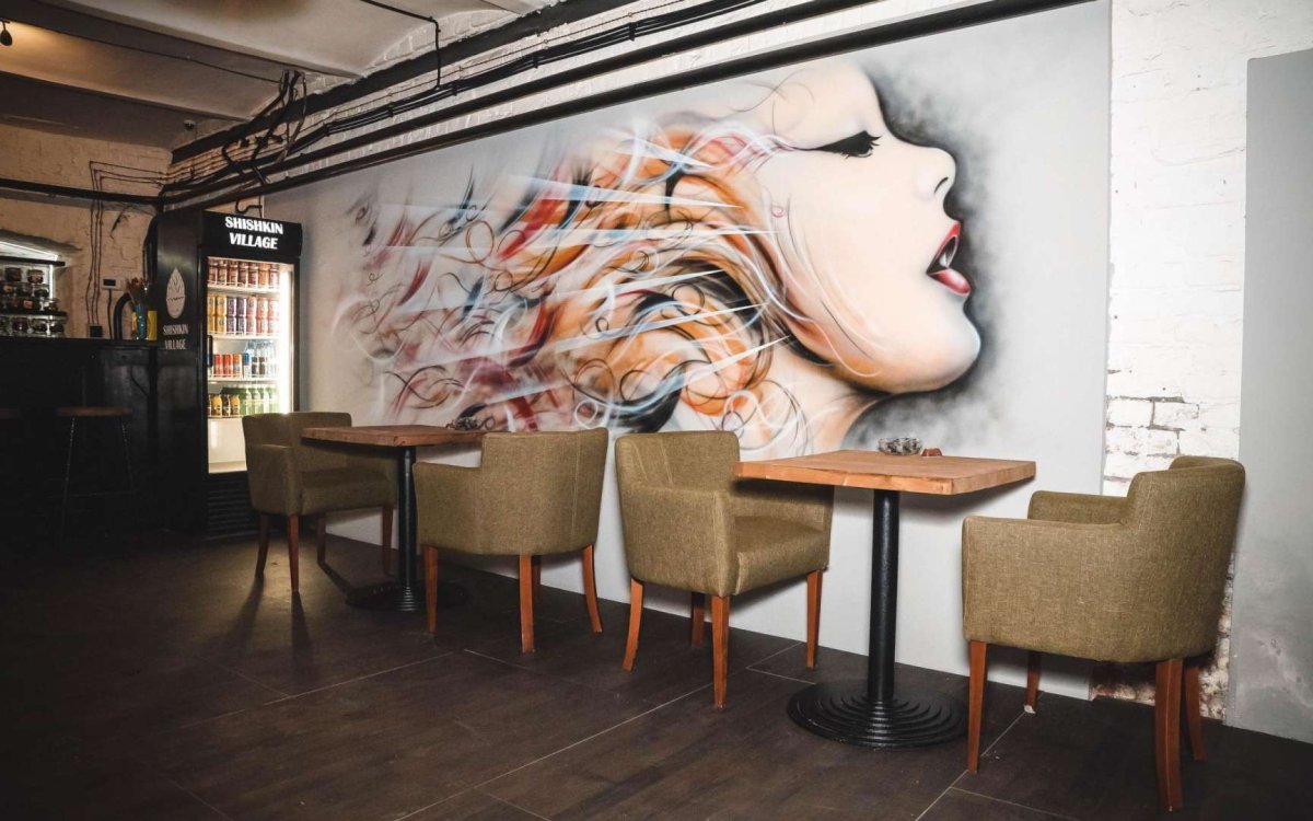 Разрисовка стен в кальянной