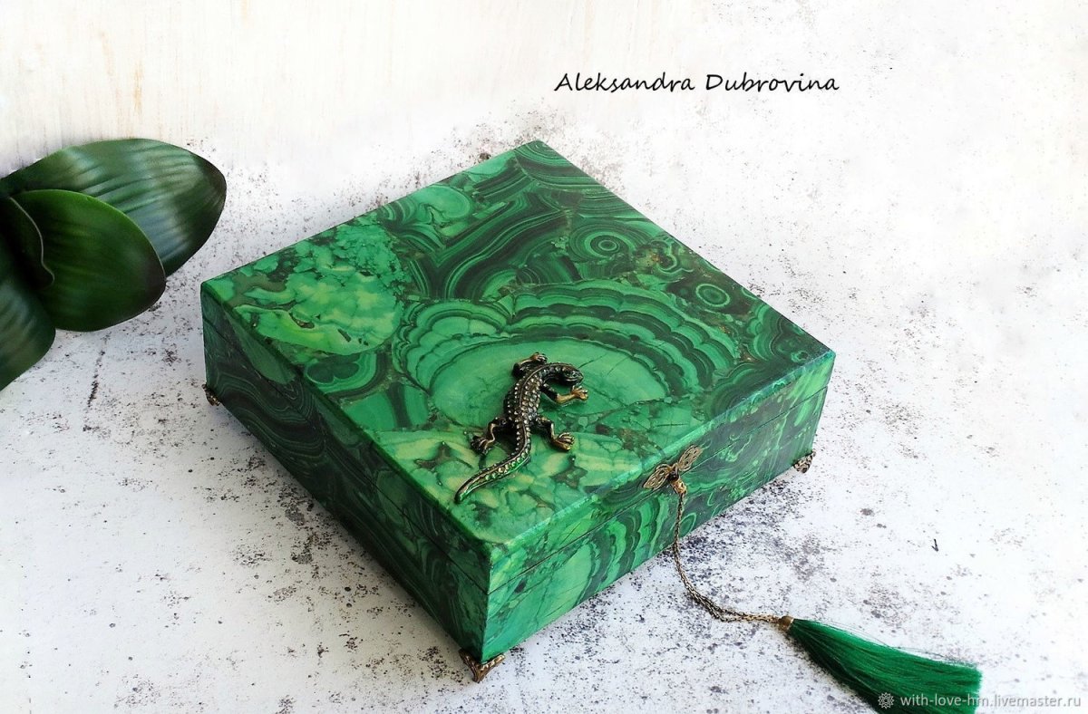 Имитация малахита акриловыми красками МК