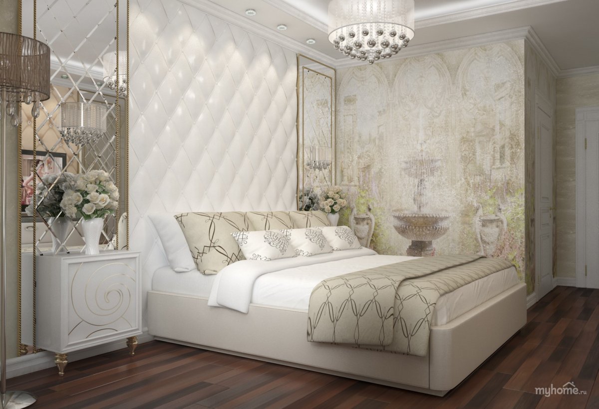 Фреска современная классика в спальню