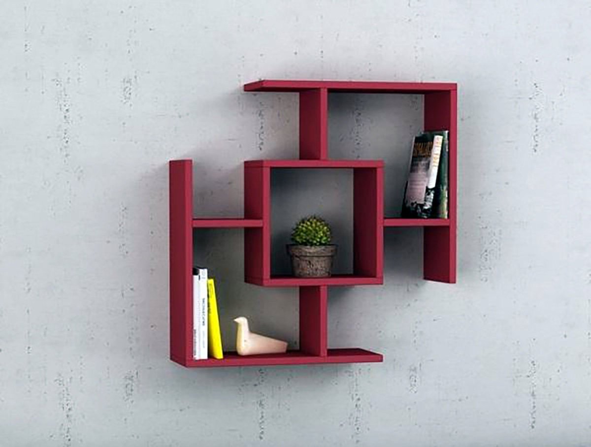 Открытые книжные полки на стену