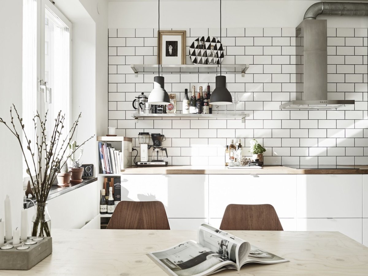 Декор стен на кухне в скандинавском стиле