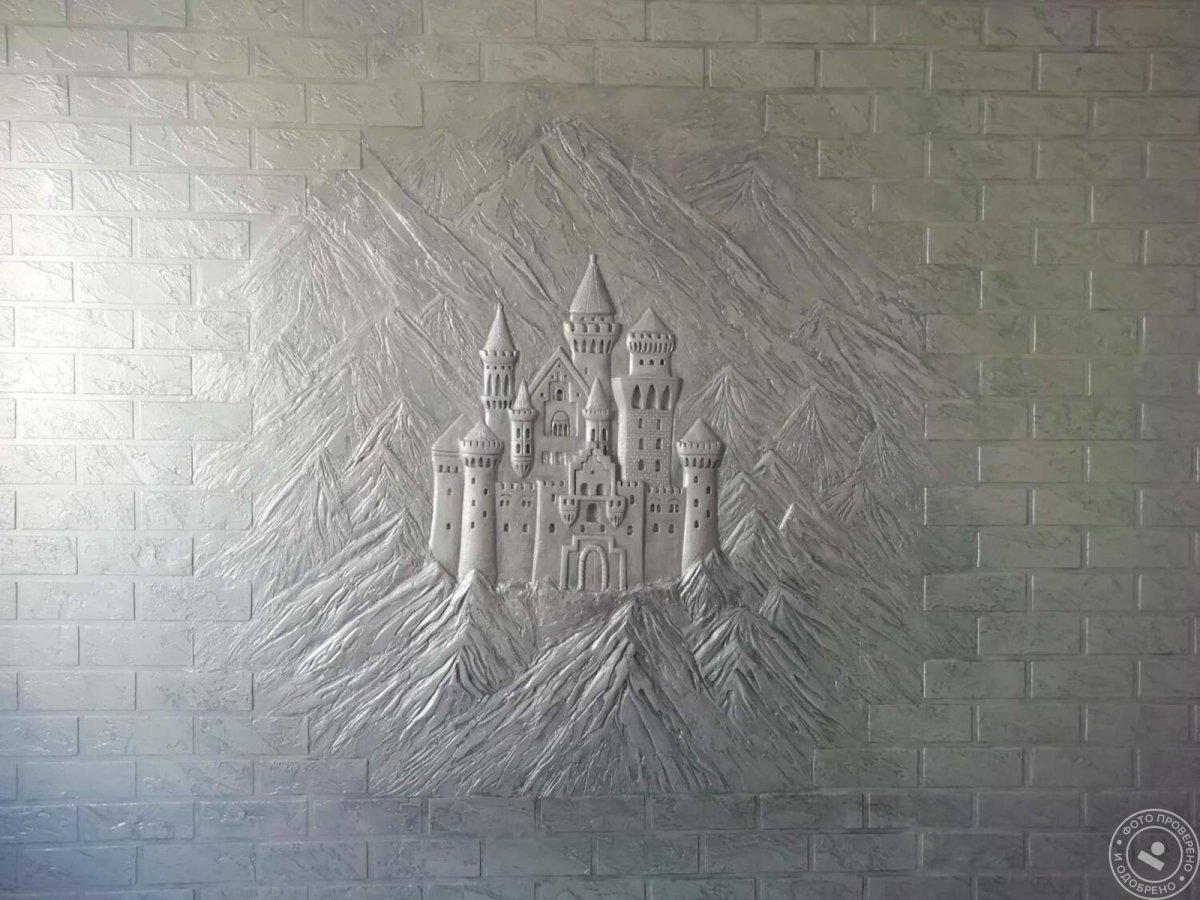 Барельеф из жидких обоев
