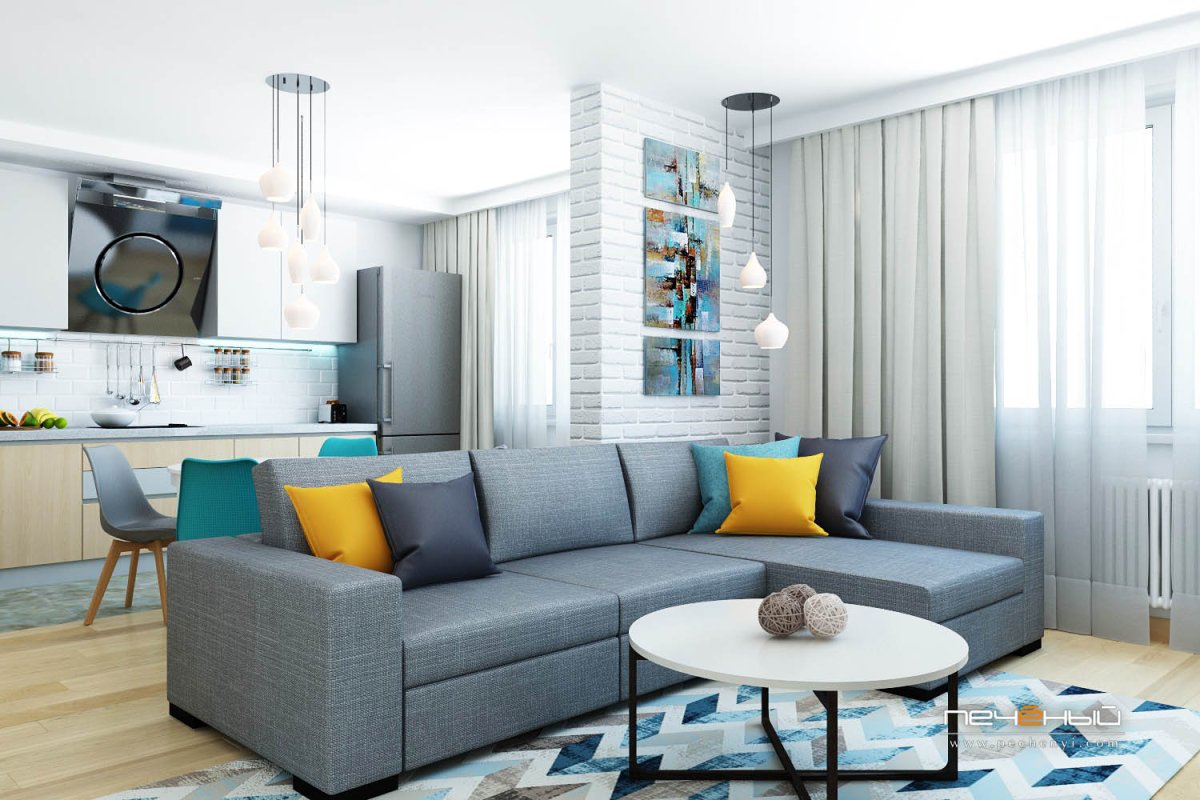 Серый диван