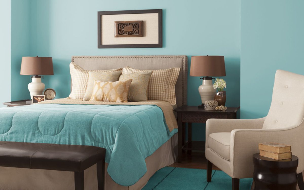 Бирюза сочетание цветов в интерьере