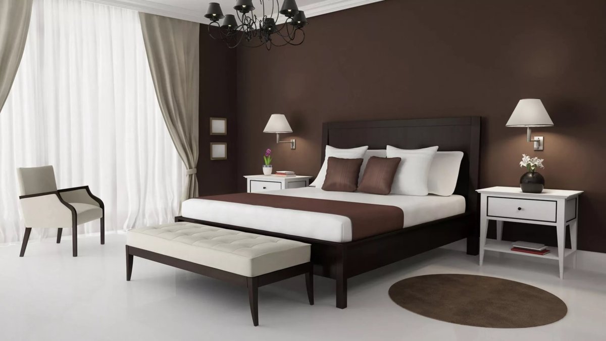 Спальня в цвете мокко
