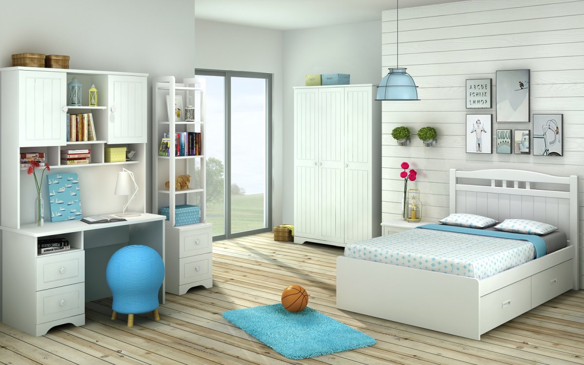 Мебель белая Молодежная Сигма