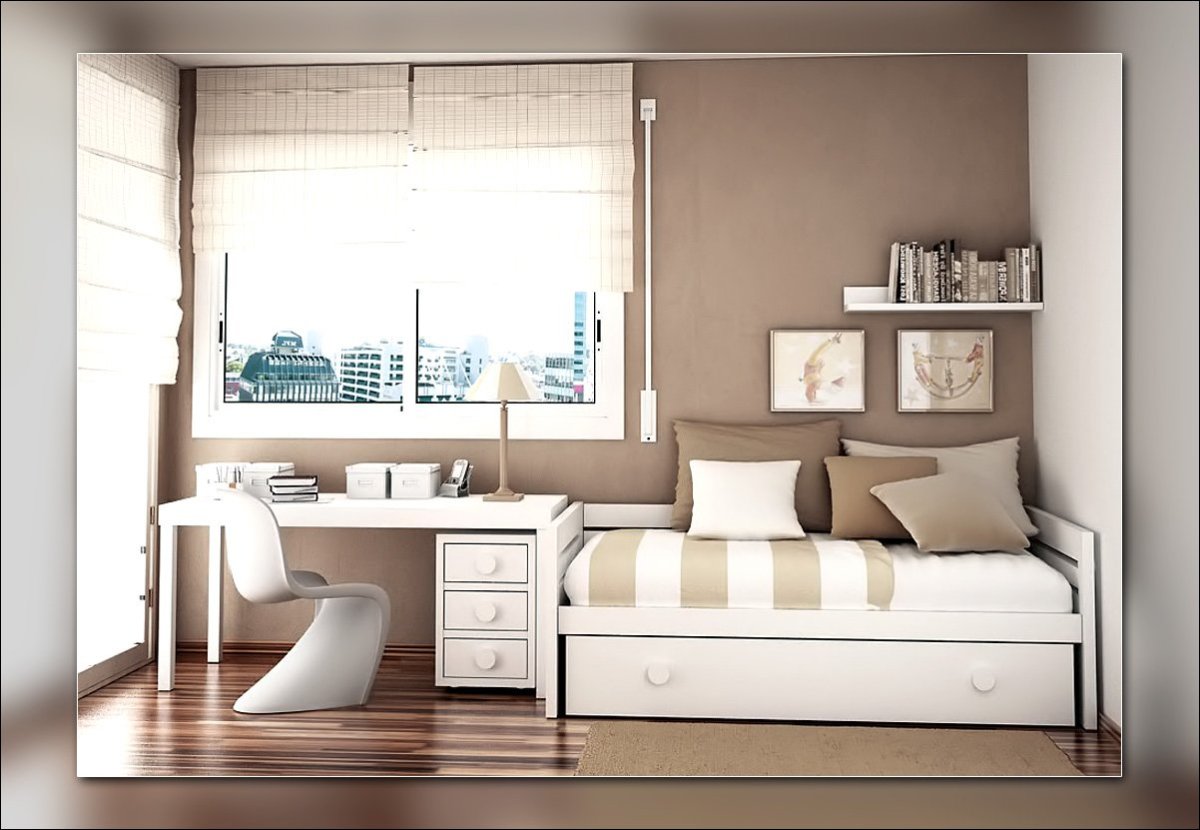 Комната в белых тонах для девушки