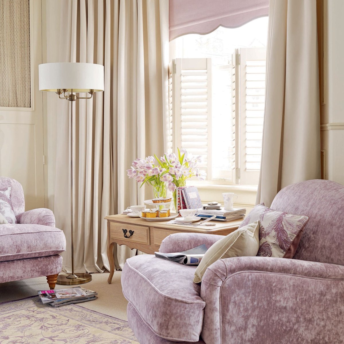 Цвет пыльной розы в интерьере