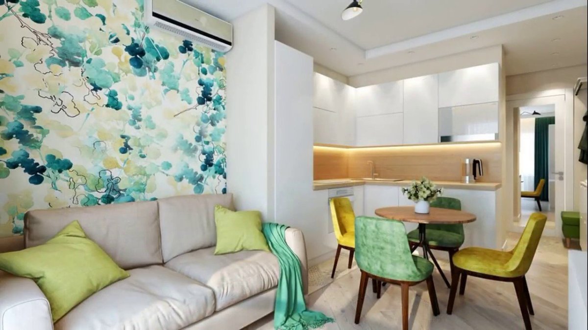 Кирпич в интерьере кухни гостиной