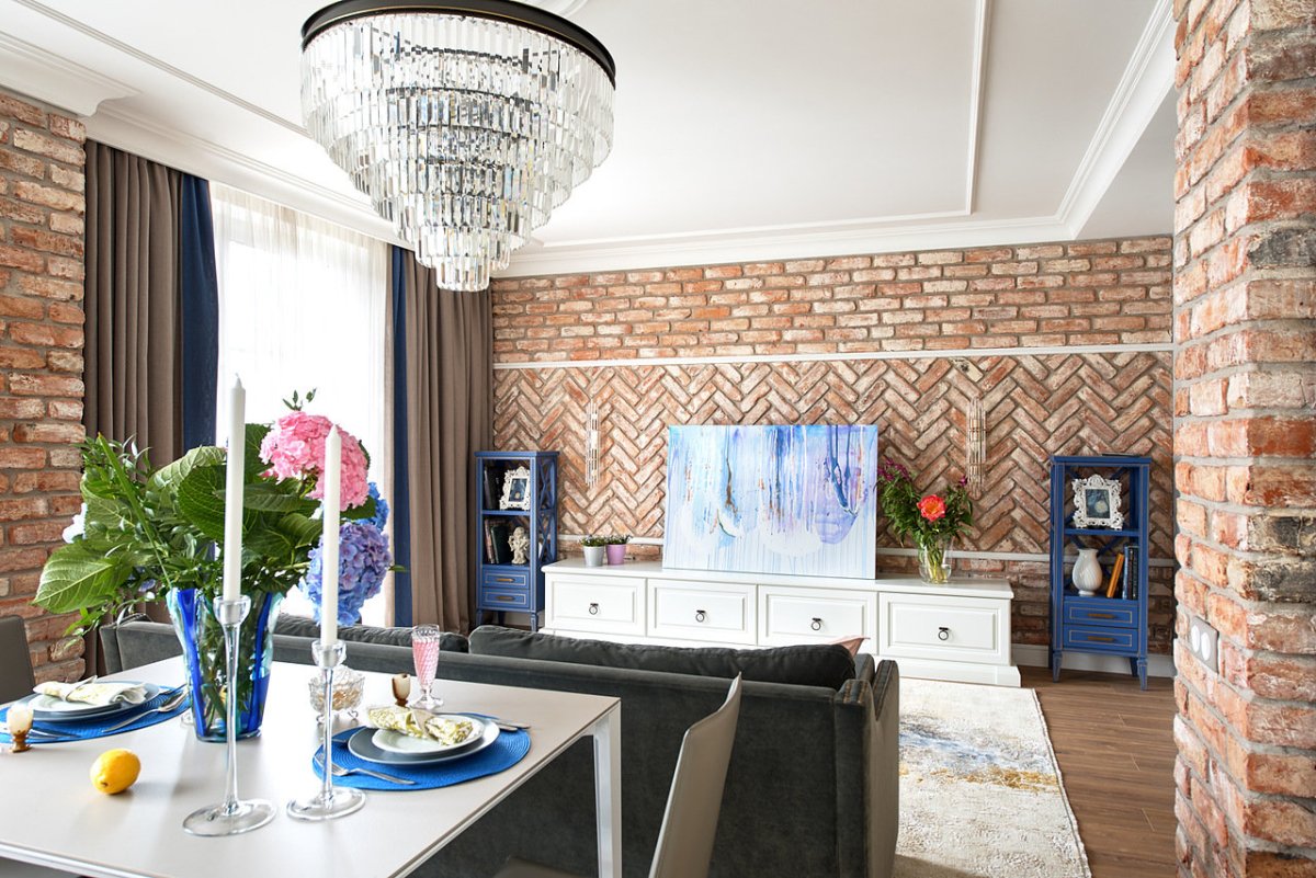 Акцентная стена в интерьере кухни