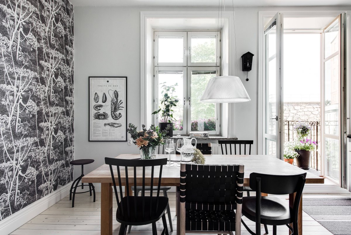 Акцентная стена на кухне