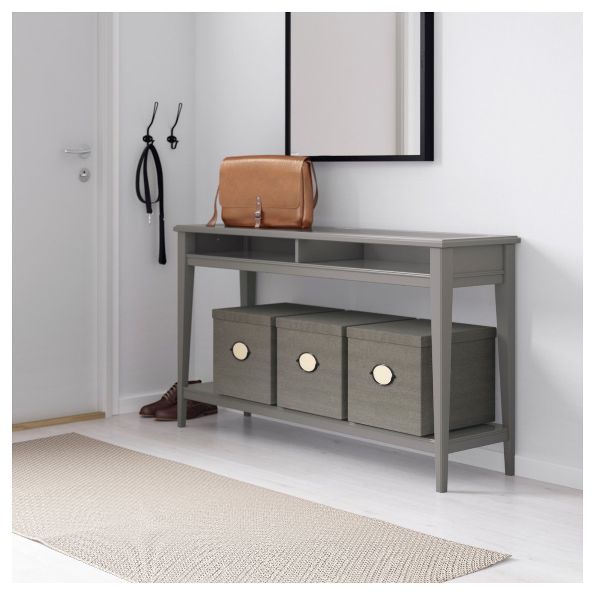 Ikea ЛИАТОРП консольный стол белый стекло