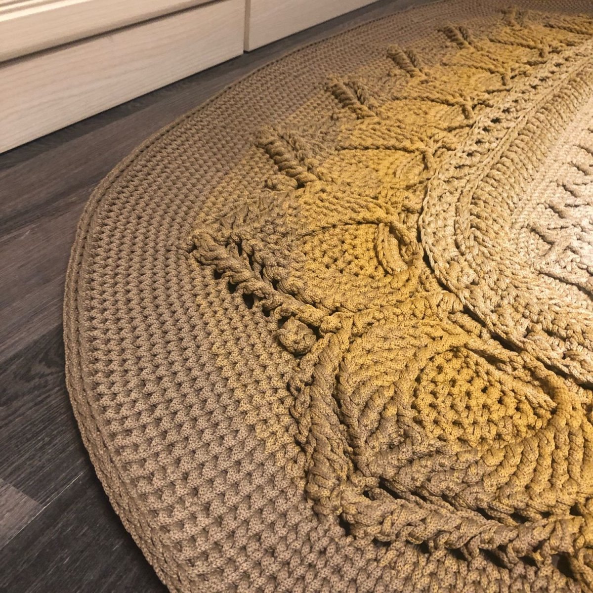 Коврик вязаный крючком прямоугольный