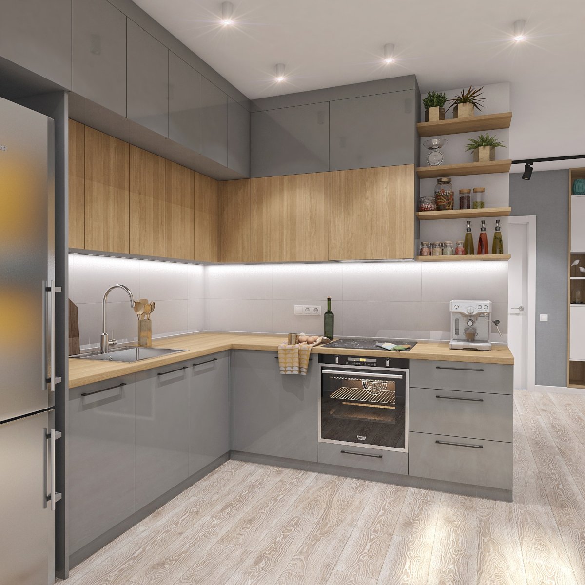 Кухня до потолка