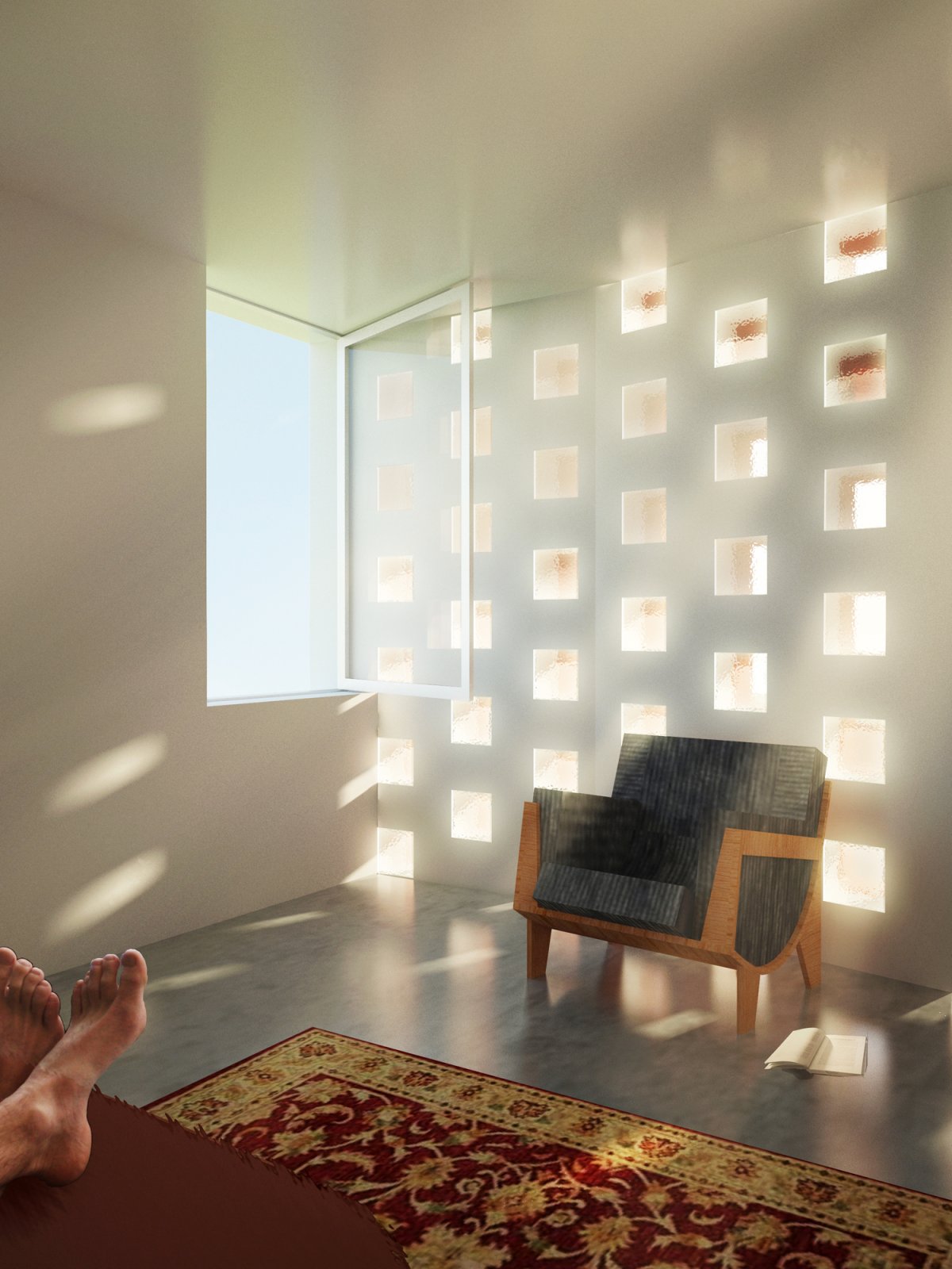 Вставки из стеклоблоков в интерьере