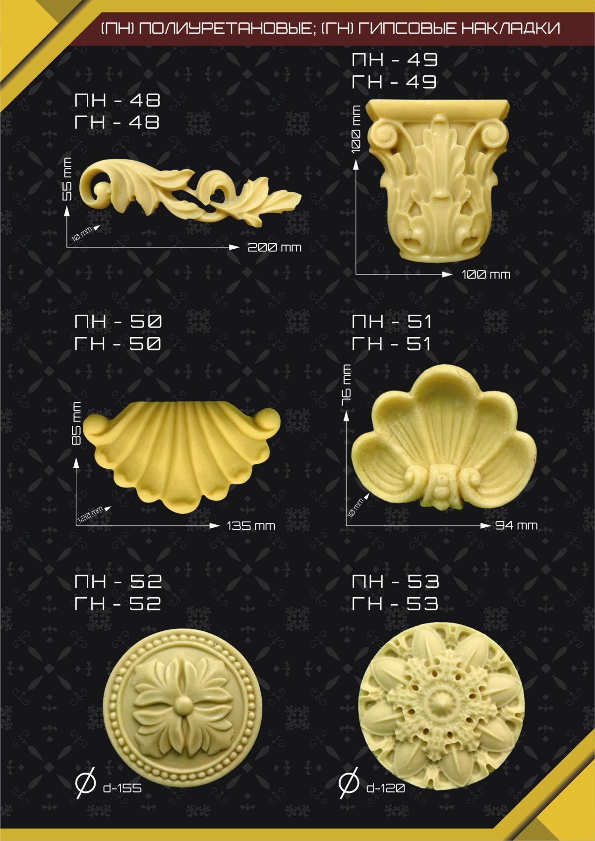 Гипсовые накладки на мебель