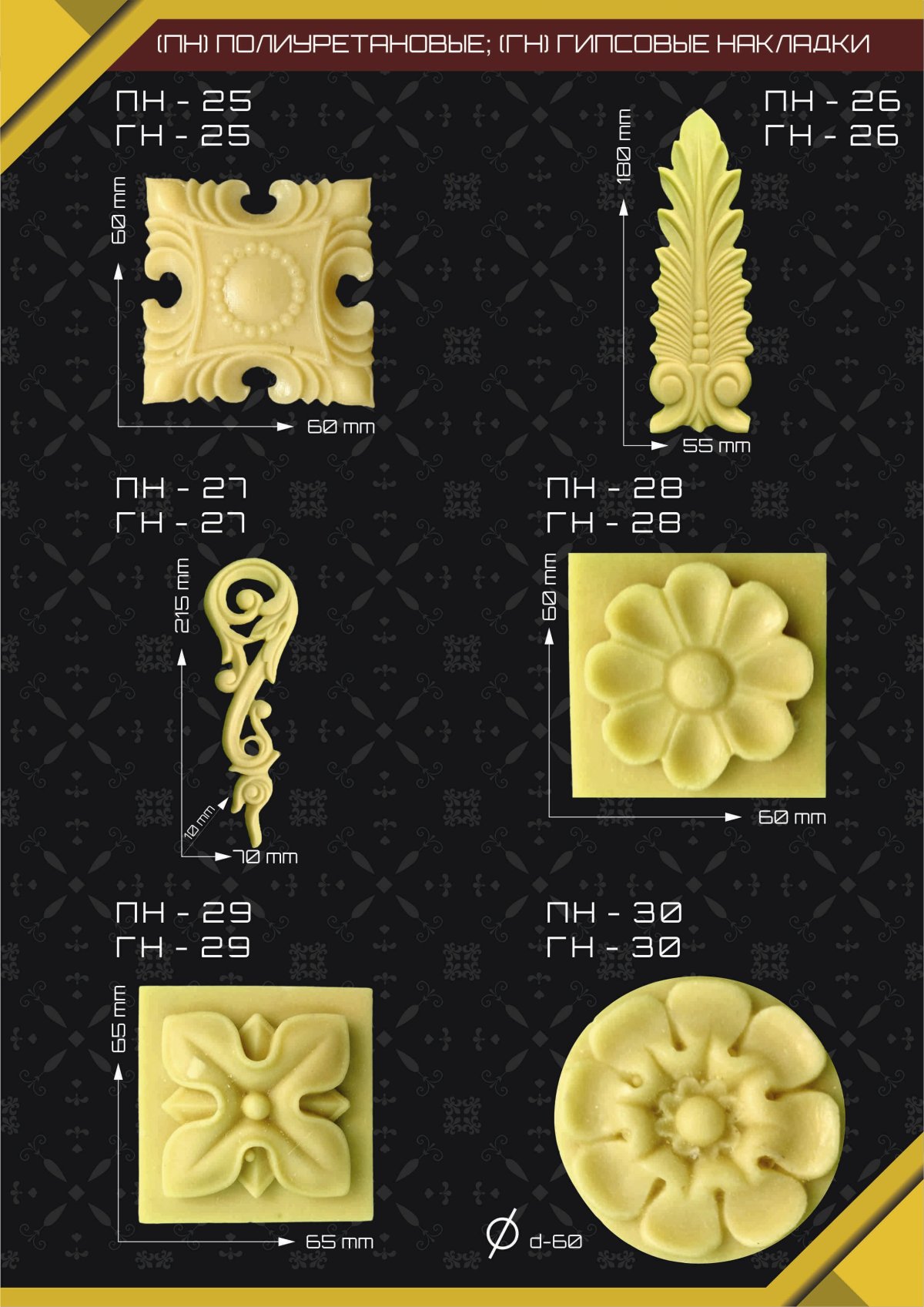 Накладки из гипса